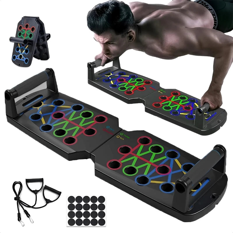 Portable Multifunctional Push Up Board Fitness and Muscle Training Device Home Workout Set Foldable Push Up Bar Resistance