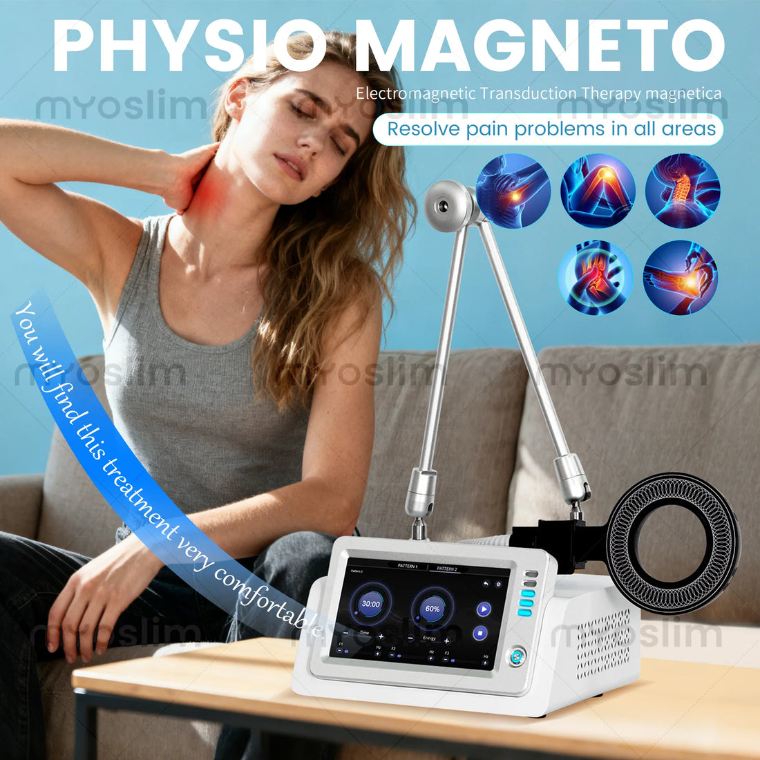 EMTT Physio Magneto Therapy Machine Pain Relief PEMF Sports Injury Magnetic Fracture arthri Therapy Physiotherapy Machine