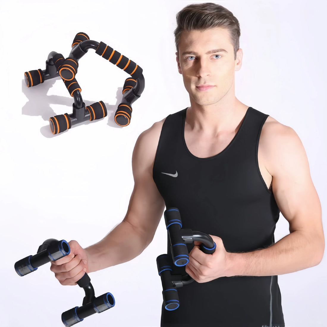 Anti slip push up H-shaped support bar  home fitness power frame  gym handle  push up bar  arm and chest muscle training