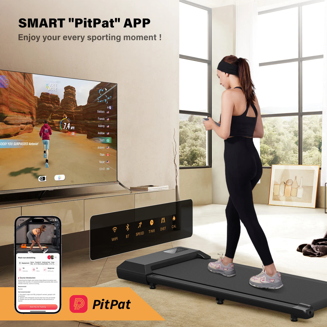 Walking Treadmill,2.5HP Motor,Anti-Slip Shock Absorption,Mini Treadmill for Home Office Remote Control Walkingpad